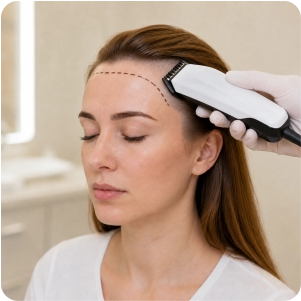 female hair transplant: step 2
