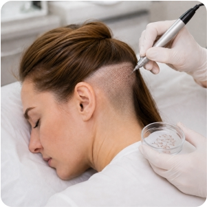 female hair transplant: step 4