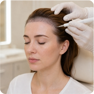 female hair transplant: step 5