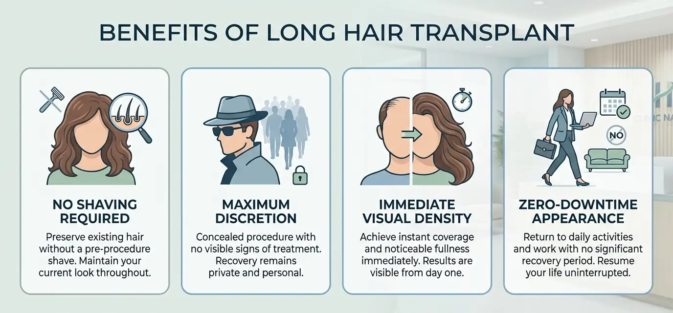 Benefits of Long Hair Transplant