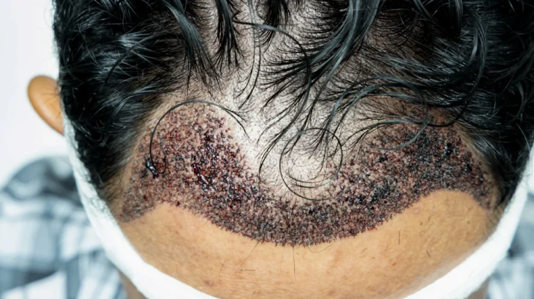 Temporary hair transplant damage