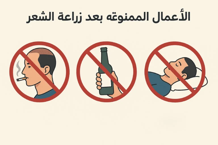 الأعمال الممنوعة بعد زراعة الشعر