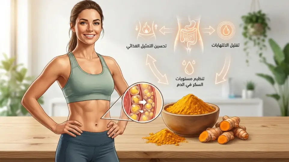 الكركم يساعد في التخلص من دهون البطن