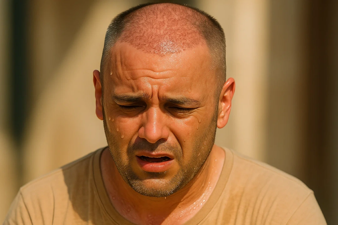 التعرق بعد زراعة الشعر