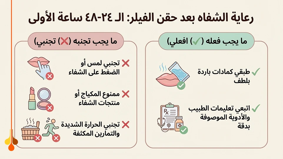 تعليمات مباشرة بعد الحقن