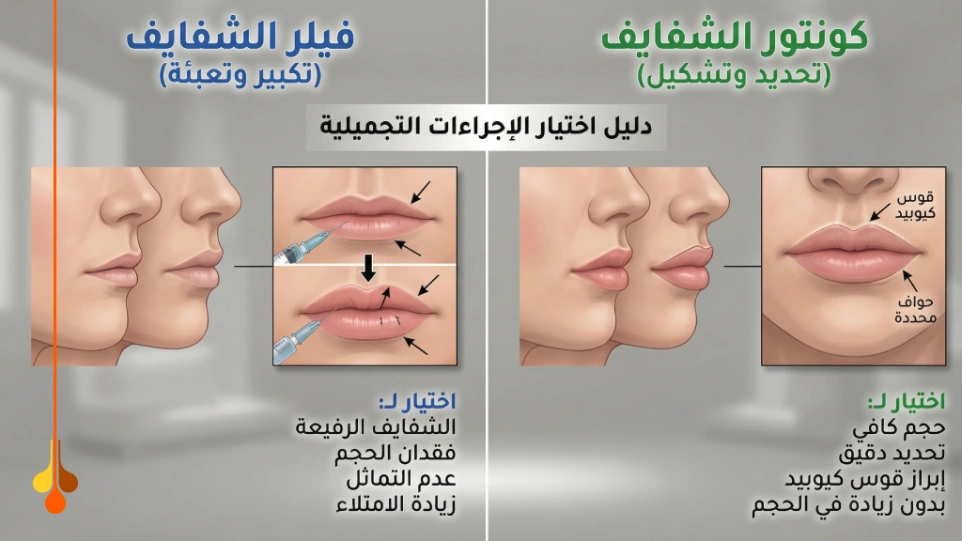 الفرق في التقنية والحقن بين الفيلر والكونتور