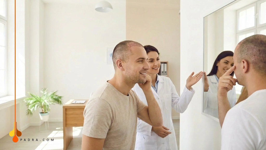 Hair appearance 10 days after transplantation