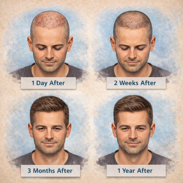 Hair Transplant Look Like at Each Stage