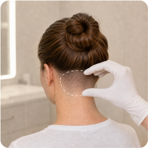 female hair transplant: step 3