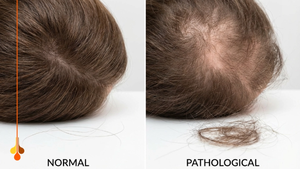 الفرق بين تساقط الشعر الطبيعي والمرضي