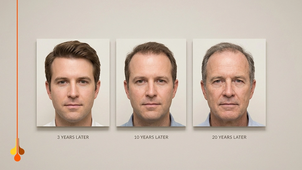 The path of transplanted hair loss after 10 years