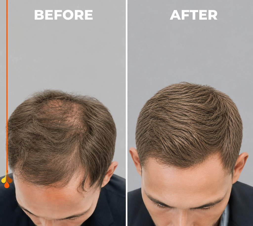 before and after PRP treatment