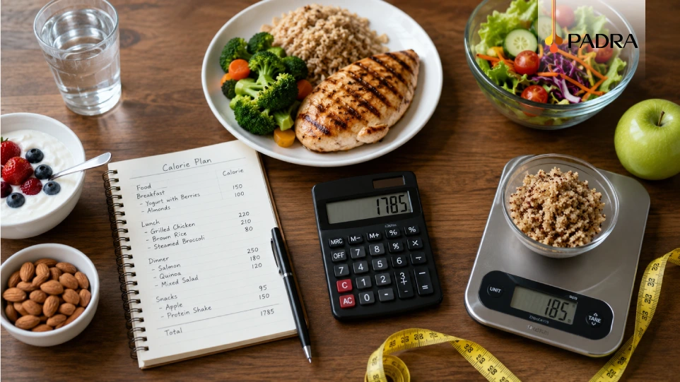 وجبات صحية وميزان طعام لحساب السعرات الحرارية اليومية